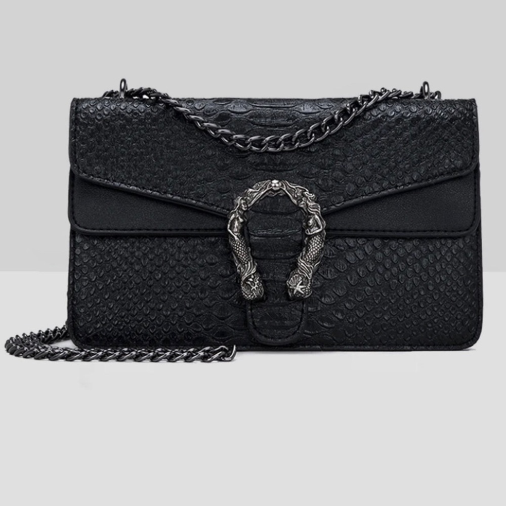 Vegan Leather Alligator Crossbody Bag